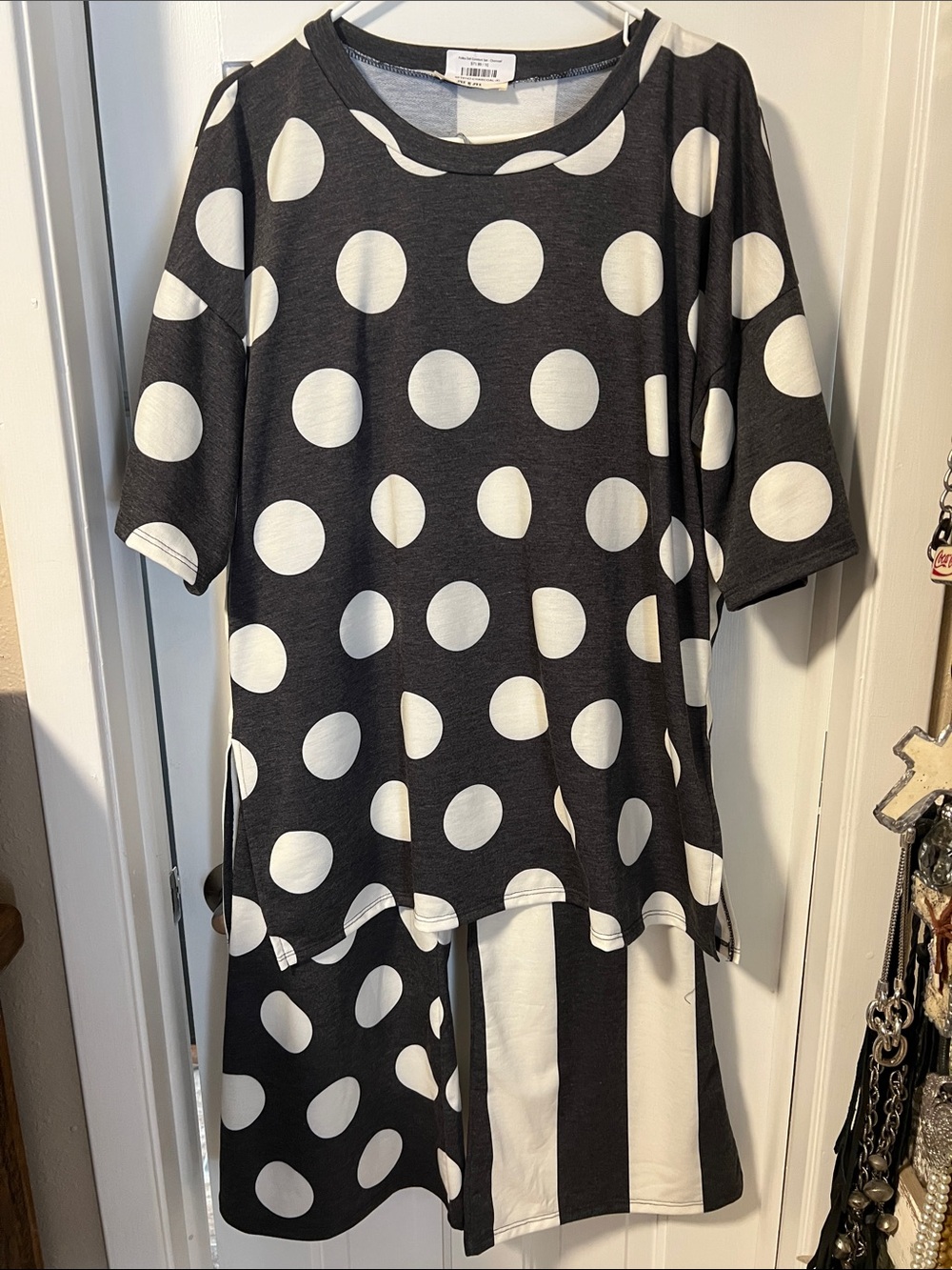 Black and White Polka Dot Casual Women's Dress